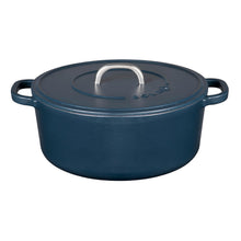 Load image into Gallery viewer, 28cm Matt Blue Cast Iron Casserole