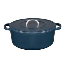 Load image into Gallery viewer, 24cm Matt Blue Cast Iron Casserole