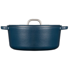 Load image into Gallery viewer, 28cm Matt Blue Cast Iron Casserole
