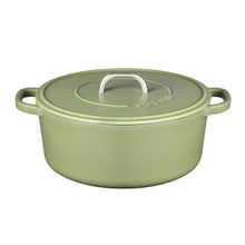 Load image into Gallery viewer, 24cm Matt Green Cast Iron Casserole