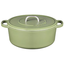 Load image into Gallery viewer, 28cm Matt Green Cast Iron Casserole