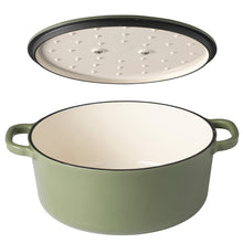Load image into Gallery viewer, 24cm Matt Green Cast Iron Casserole