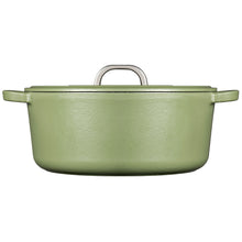Load image into Gallery viewer, 28cm Matt Green Cast Iron Casserole