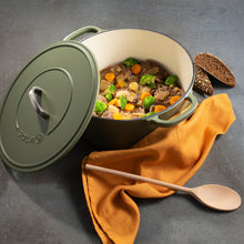 Load image into Gallery viewer, 24cm Matt Green Cast Iron Casserole