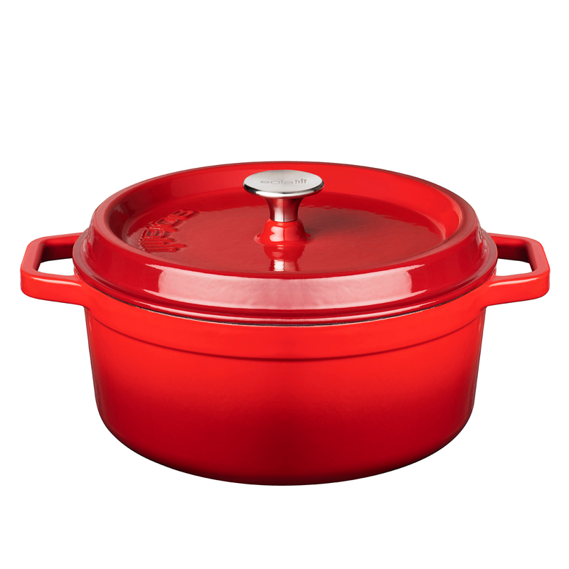 28cm Red Cast Iron Casserole – Sola Cookware