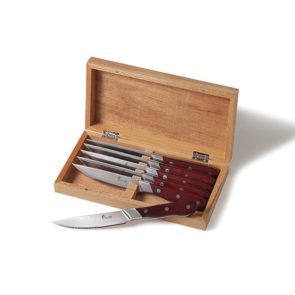 Steak Knife Set - Wood 6pcs